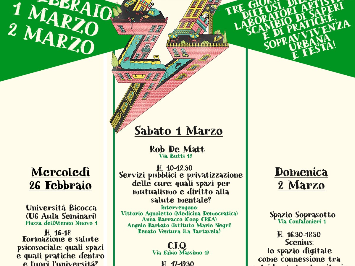 Le città invivibili?! Un forum di idee, pratiche e spazi di resistenza psicosociale per la cura dal basso a&nbsp;Milano!